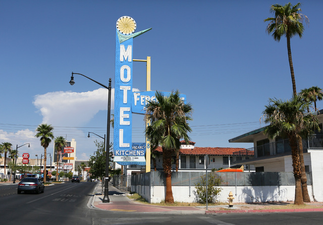 Fergusons Motel, located at 1028 East Fremont St. is shown Friday, Aug. 1, 2014, in Las Vegas. Downtown Project plans to transform the closed hotel into a retail center. (Ronda Churchill/Las Vegas ...