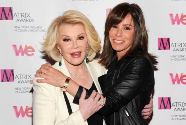 In this April 22, 2013 file photo, Television personalities Joan Rivers, left, and daughter Melissa Rivers attend the 2013 Matrix New York Women in Communications Awards at the Waldorf-Astoria Hot ...