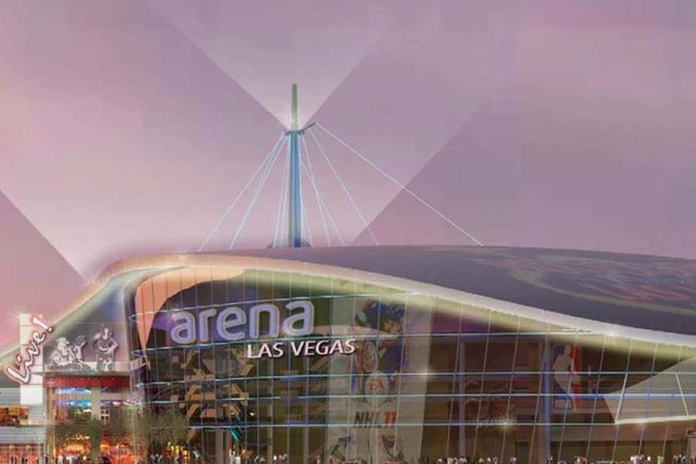 An artist's rendering shows the proposed downtown arena at Symphony Park. (Courtesy City of Las Vegas)