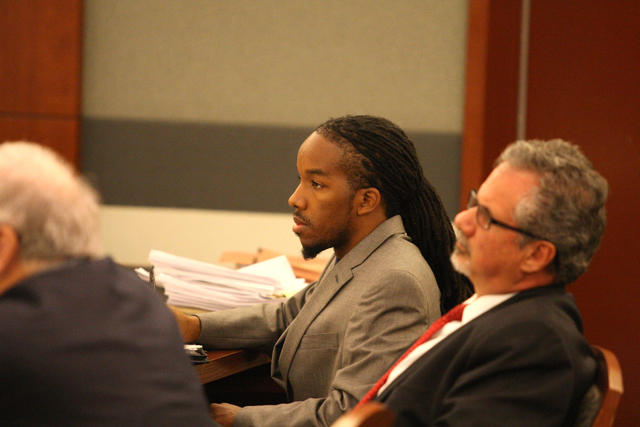 Robert Jackson, the man accused of shooting four people on the strip, listens to testimony during his trial on Wednesday, August 20, 2014. (Michael Quine/Las Vegas Review-Journal)