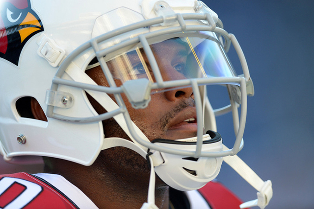 Aug 28, 2014; San Diego, CA, USA; Arizona Cardinals running back Jonathan Dwyer (20) looks on prior to the game against the San Diego Chargers at Qualcomm Stadium. Mandatory Credit: Jake Roth-USA ...
