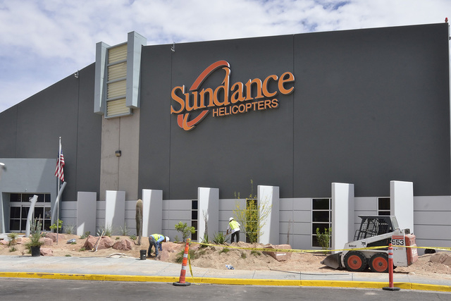 The exterior of the Sundance Helicopters terminal is shown at 5596 Haven St. in Las Vegas on Friday, April 11, 2014. (Bill Hughes/Las Vegas Review-Journal)