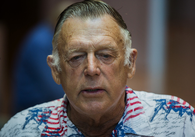 Bunkerville rancher Cliven Bundy in the hallway of Regional Justice Center after his son Cliven Lance Bundy  made a video  appearance on Thursday, Aug. 14, 2014.Lance  Bundy who violated his parol ...