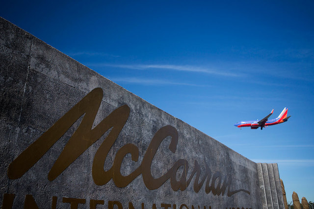 Three men are facing federal charges after authorities say they smuggled drugs through McCarran International Airport. (Jeff Scheid/Las Vegas Review-Journal)