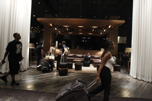 The lobby at Delano Las Vegas hotel in Las Vegas is seen during a tour Friday, Aug. 29, 2014. The hotel scheduled their official reopening Tuesday, Sept. 2, after an $80 million renovation of thei ...