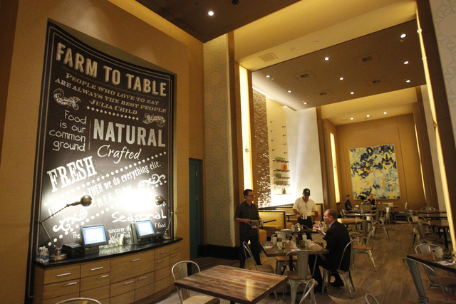 Della's Kitchen at Delano Las Vegas hotel in Las Vegas is seen during a tour Friday, Aug. 29, 2014. The hotel scheduled their official reopening Tuesday, Sept. 2, after an $80 million renovation o ...