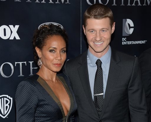 Jada Pinkett Smith and Ben McKenzie arrive at "Gotham" series premiere event at the New York Library on Monday, Sept. 15, 2014 in New York. (Photo by Evan Agostiniti/Invision/AP)