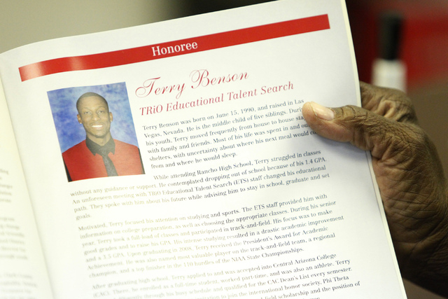 Musiette McKinney, assistant director and educational talent search at UNLV's TheCenter, shares the story of Terry Benson, a student that her program has helped reach his goals during an interview ...