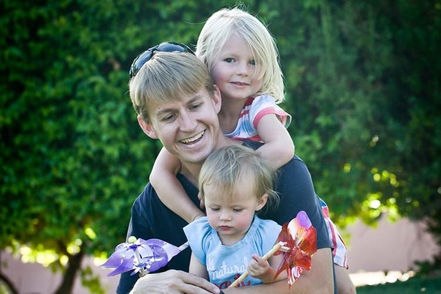 Shane Peterson plays with his daughters at a Henderson park in the summer of 2011. (Courtesy/Shane Peterson)