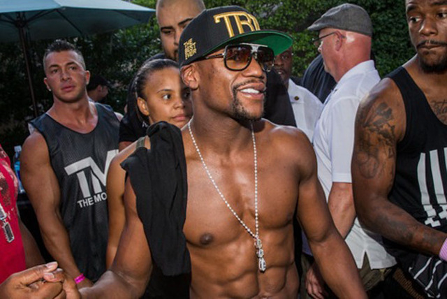 Boxer Floyd Mayweather Jr. was at Rehab at the Hard Rock Hotel on Sunday after his unanimous decision over Argentina’s Marcos Maidana. (Courtesy/Erik Kabik)