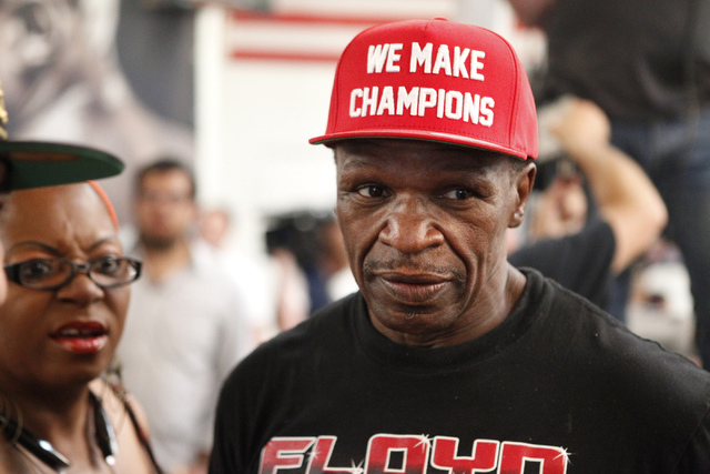 Trainer Floyd Mayweather Sr. stand inside the Mayweather Boxing Club in Las Vegas during a media day Tuesday, Sept. 2, 2014. (Erik Verduzco/Las Vegas Review-Journal)