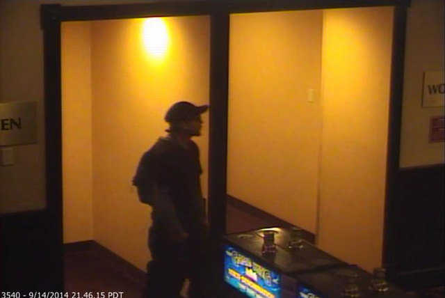 Las Vegas police are looking for a man who robbed an employee inside Palace Station on Sunday night. (Courtesy/Las Vegas Metropolitan Police Department)