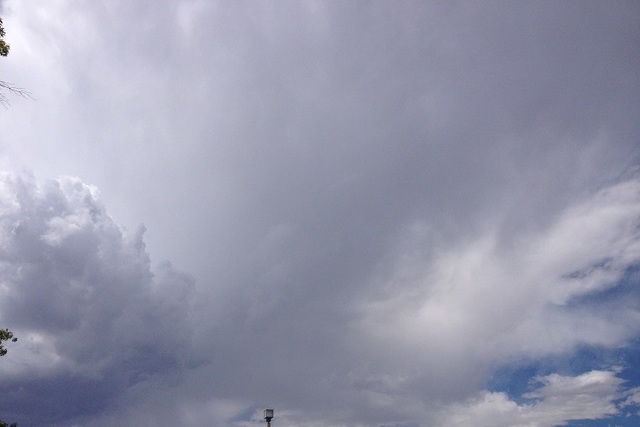 Clouds come from the west valley on Sunday, September 7, 2014 around noon. (Las Vegas Review-Journal)