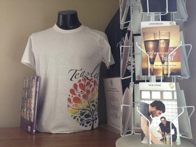 Teazled merchandise is seen at Dina Proto and Dina “Dom” Poist-Proto's home in Las Vegas, Wednesday, Aug. 27, 2014. (Sandy Lopez/View)