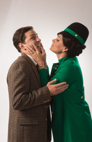 Robert (Quinn Mattfeld) and Gabriella (Tracie Thomason) in the farcical "Boeing Boeing," which joins the Utah Shakespeare Festival's fall lineup Wednesday. (Karl Hugh/Courtesy of the Utah Shakesp ...