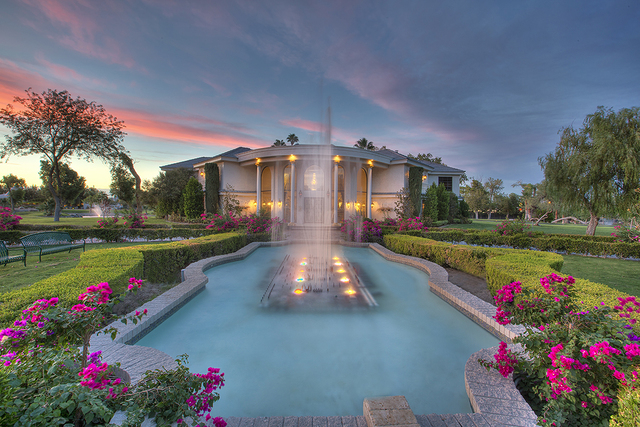 Courtesy photo
Wayne Newton's mansion has a mini-fountain with colored lights and a sound system. The property is up for sale for $30 million. It is open to the public Sunday and Monday 5-9 p.m.