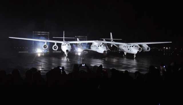 Virgin Galactic's SpaceShipTwo is unveiled in Mojave, California, on Dec. 7, 2009. Virgin Galactic has reported an unspecified problem during a test flight of its SpaceShipTwo space tourism rocket ...