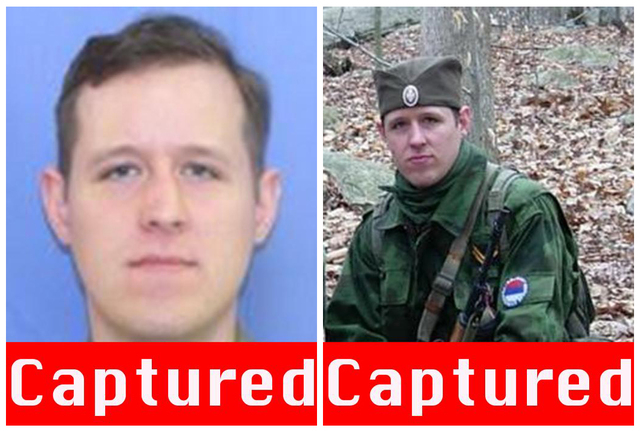 This combination of undated images provided by the Federal Bureau of Investigation after the capturing of Eric Matthew Frein, on Thursday, Oct. 30, 2014, show Frein, 31, of Canadensis, Pennsylvani ...