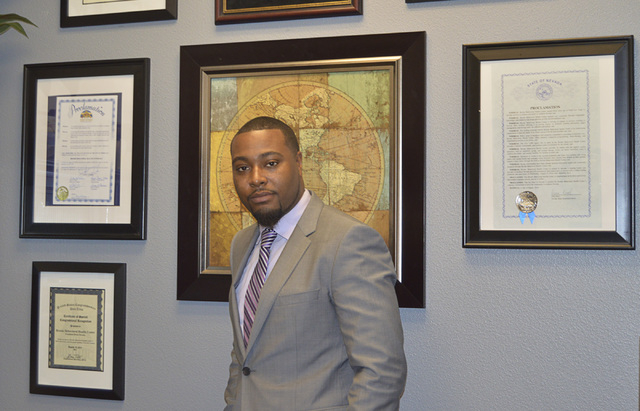 Devin Brooks poses in his Las Vegas office on Friday, Sept. 18, 2014. (Stephanie Annis/Special to the Business Press)