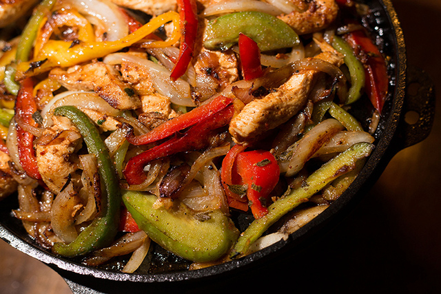 Flaming fajitas are photographed at Juan's Flaming Fajitas and Cantina, located at 9640 W. Tropicana Ave. Saturday, Sept. 27, 2014. (Samantha Clemens-Kerbs/Las Vegas Review-Journal)