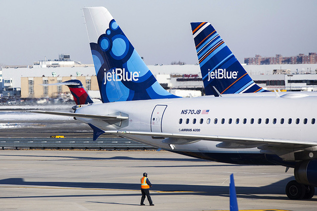 JetBlue Airways said Wednesday that it would launch two daily round-trip flights between San Francisco and Las Vegas beginning in January. (Reuters/Lucas Jackson, file)
