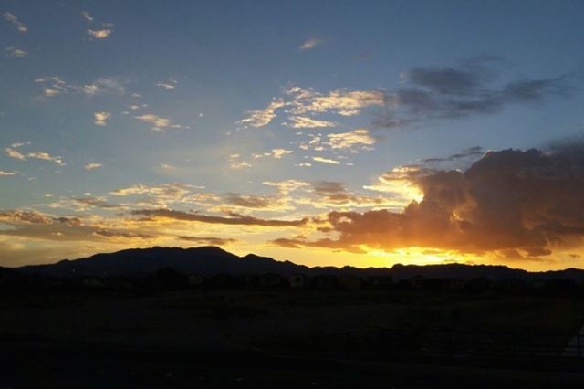 Sunset over the Spring Mountains. (Stephanie Grimes/Las Vegas Review-Journal)