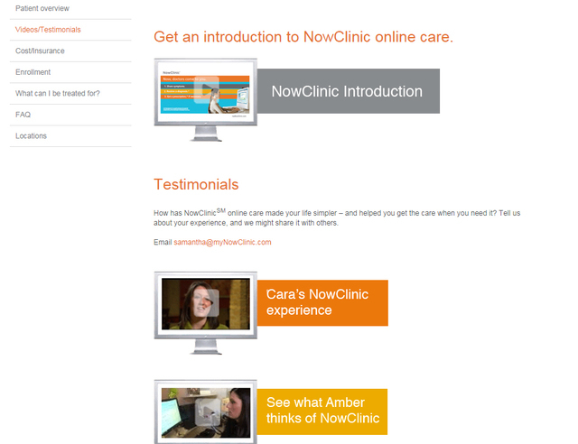 NowClinic home page