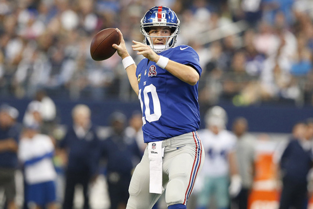 New York Giants quarterback Eli Manning, shown Oct. 19 against the Cowboys, can be hard to figure. He has led the franchise to two Super Bowl victories but is inconsistent. On Sunday, Manning lead ...