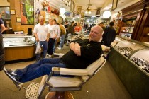 Gold & Silver Pawn Shop co-owner Rick Harrison reclines in a barber chair at his shop at 713 La ...