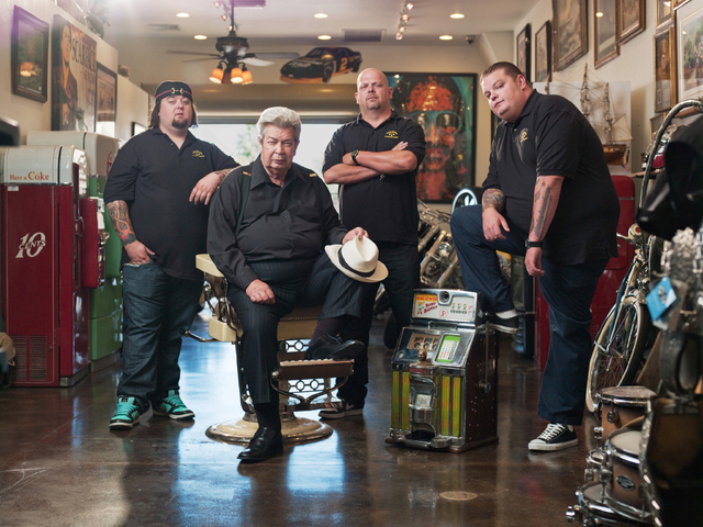 From left, Austin "Chumlee" Russell, Richard Harrison, Rick Harrison and Corey Harrison star in ...