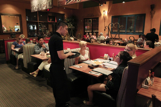 Diners eat at Jalisco Cantina on Sunday, Oct. 26, 2014. (Sam Morris/Las Vegas Review-Journal)