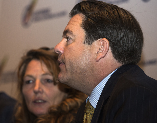 Outgoing Assembly Speaker Marilyn Kirkpatrick, D-North Las Vegas, and Senate Majority Leader Michael Roberson, R-Las Vegas, served on a panel during the What's Next for Education luncheon at MGM G ...