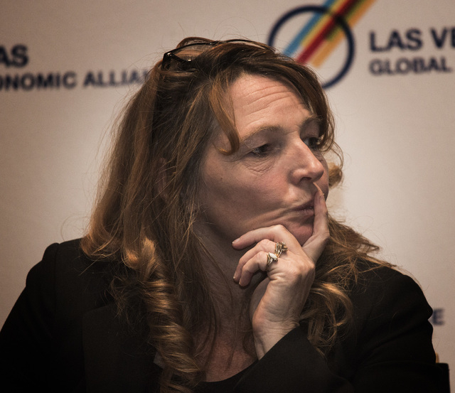 Outgoing Assembly Speaker Marilyn Kirkpatrick, D-North Las Vegas, listens during a panel at the What's Next for Education luncheon at MGM Grand Conference Center, 3799 South Las Vegas Boulevard, o ...