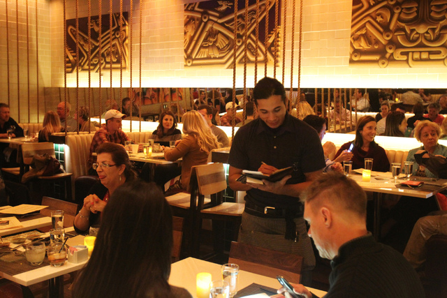 The dining room at Mercadito restaurant inside Red Rock Resort in Las Vegas is seen during dinner service Saturday, Nov. 22, 2014. (Erik Verduzco/Las Vegas Review-Journal)