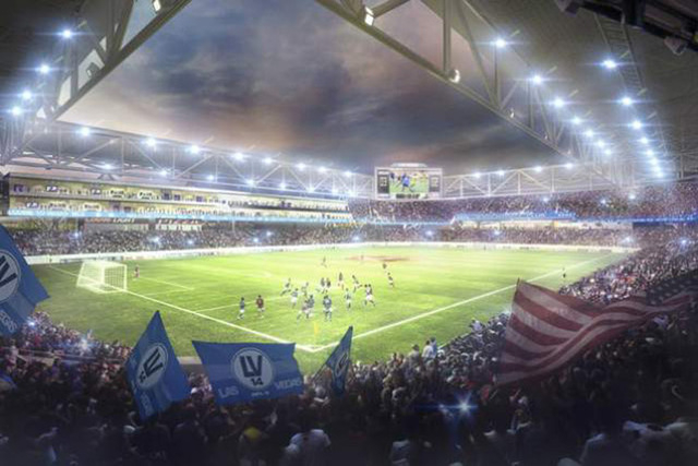 Artist's rendering of the Findlay Cordish MLS soccer stadium proposal for Symphony Park, submitted September 2014. (Courtesy/Findlay Sports and Entertainment)