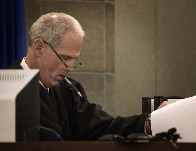 District Court Judge Doug Herdon during a hearing Monday, Nov.17, 2014 to determine whether ride-sharing company Uber  can operate in Clark County. The judge scolded the state attorney general's o ...