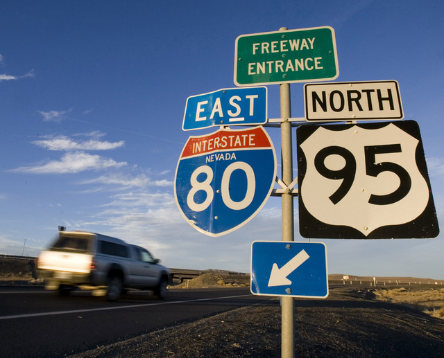 U.S. 95 merges with Interstate 80 west of Lovelock. (JEFF SCHEID/LAS VEGAS REVIEW-JOURNAL)