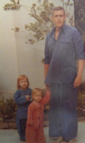 Mike Moeller and his daughters Celeste and Lindsay in Karachi, Pakistan, where the U.S. Marine was stationed before being assigned in 1979 to the U.S. Embassy in Tehran. Photo courtesy Elisa Wood