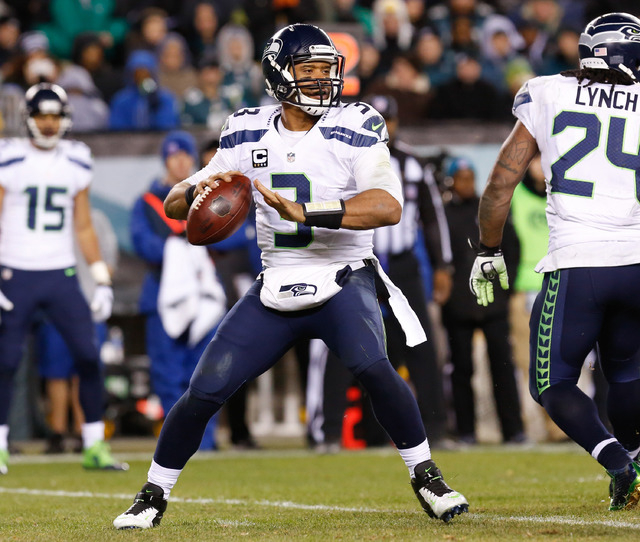 NFC West: Seattle Seahawks -- Quarterback Russell Wilson (3) throws against the Philadelphia Eagles during the second half at Lincoln Financial Field. The Seahawks defeated the Eagles 24-14. Manda ...
