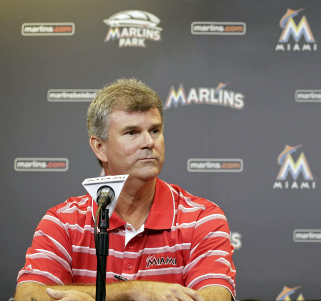 In this Sept. 29, 2013, file photo, Miami Marlins general manager Dan Jennings is shown during a news conference in Miami. Dan Jennings traded Dan Jennings. On the final day of the winter meetings ...