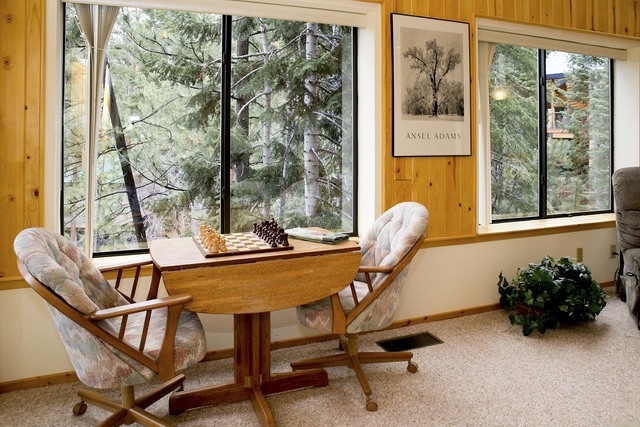 Garry Tomashowski refurbished this 3,500-square-foot Mount Charleston cabin. It has large windows to bring "nature inside the home." (Tonya Harvey/Real Estate Millions)