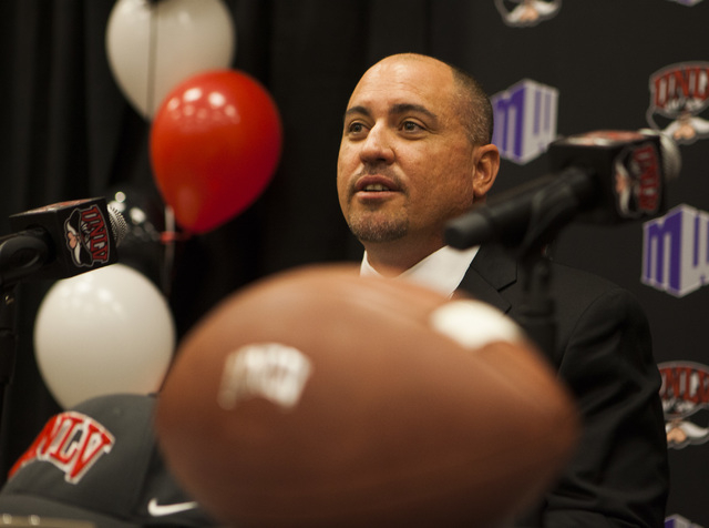 Tony Sanchez  during press conference to introduced  hime as UNLV's Men's football coach, Thursday, Dec. 11,2014, at Stan Fulton Building.  Sanchez, former Bishop Gorman High School coach, is the  ...