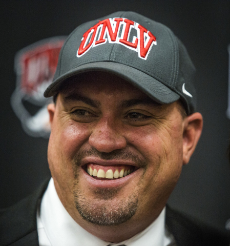 Tony Sanchez  during press conference to introduced  him as UNLV's Men's football coach, Thursday, Dec. 11,2014, at Stan Fulton Building.  Sanchez, former Bishop Gorman High School coach, is the 1 ...