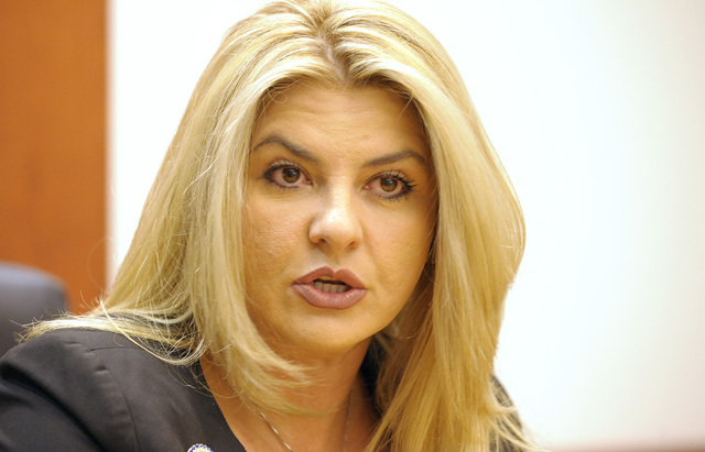 Michele Fiore, candidate for Assembly District  4, speaks to the Las Vegas Review-Journal editorial board on Thursday, September 25,  2014. (Mark Damon/Las Vegas Review-Journal)