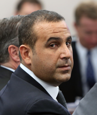 Sam Nazarian, CEO of SBE Entertainment, looks back as he waits to appear before the Nevada Gaming Commission  on Thursday, Dec. 18, 2014. Nevada Gaming Commission approved SLS Las Vegas a one-year ...