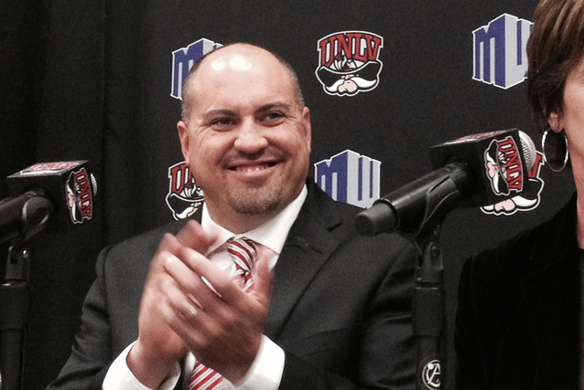 Former Bishop Gorman football head coach Tony Sanchez was officially introduced as UNLV’s 11th football coach at a news conference on campus today. (Jeff Scheid/Las Vegas Review-Journal)