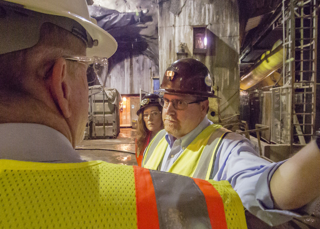 Tour of the third intake tunneling project at Lake Mead Tuesday Sept. 16, 2014.  Intake No. 3, as it is officially known, is the Southern Nevada Water Authority's $700 million answer to a mounting ...