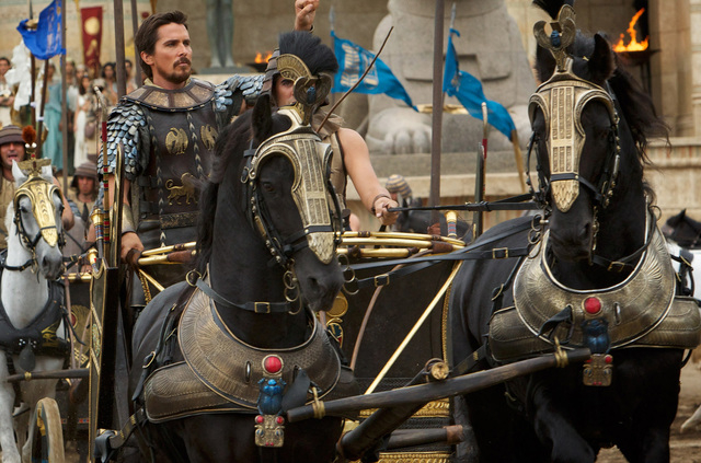 Moses (Christian Bale) rides triumphantly into battle in "Exodus: Gods and Kings." (Courtesy Twentieth Century Fox)