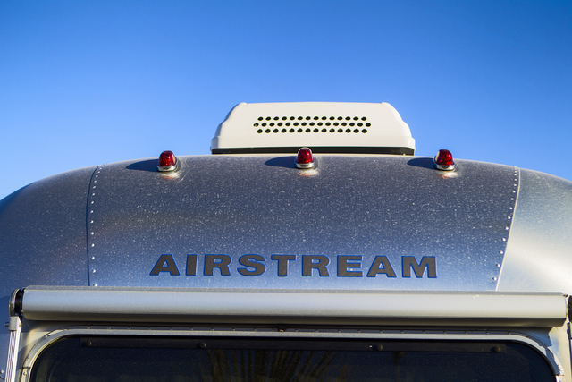 Airstream camper trailer is seen Friday, Jan,2, 2015 on Fremont Street and 9th Street. Zappos CEO Tony Hsiehճ newest project in downtown Las Vegas is an urban camping experience or Ҭiv ...