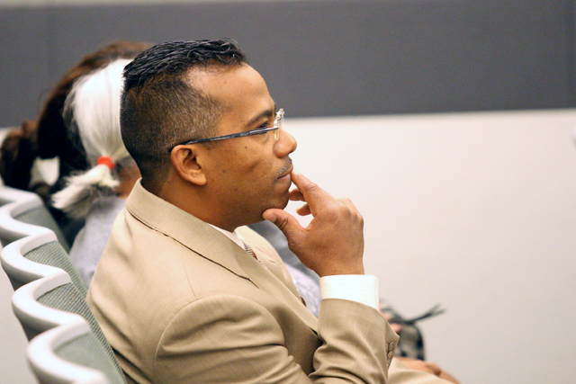 Former Democratic Assemblyman Steven Brooks awaits sentencing before Judge Kerry Earley on Tuesday morning at the Regional Justice Center. January 6, 2014 (Michael Quine/Las Vegas Review-Journal)